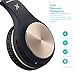 Bluetooth Headphones, Riwbox XBT-80 Folding Stereo Wireless Bluetooth Headphones Over Ear with Microphone and Volume Control, Wireless and Wired Headset for PC/Cell Phones/TV/Ipad (Black Gold)thumb 4