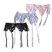 Shymay Women's Ideal Garter Belt High Waisted Lace Suspender Belt-3 Pack, Pack1, Free Size