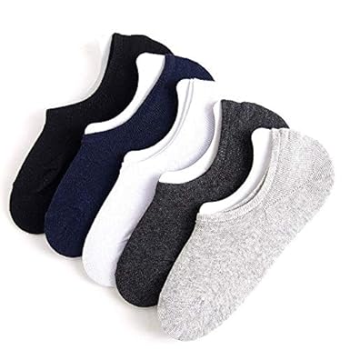 LealDealz Premium Cotton Loafer Socks with Anti-Slip Silicon - Pack of 5 for Men and Women (LDKJSCML153 multi-colour socks)