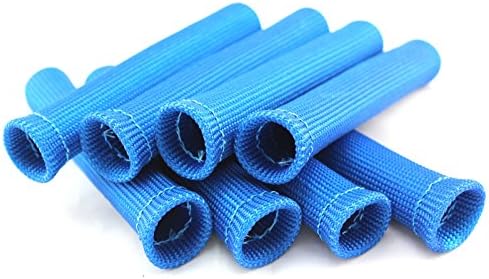 SWI Parts Spark Plug Protect Boot Heat Shield Thermal Protection Insulator 1 Inch ID x 6 Inches Long Pack of 8 (Blue)