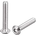 uxcell M3x20mm Machine Screws Hex Socket Round Head Screw 304 Stainless Steel Fasteners Bolts 20pcs