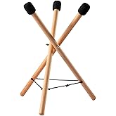 Quivorant Handpan Drum Stand, Steel Tongue Drum Bracket, Solid Wood Adjustable Triangular No Slip Tank Drums Holder Extendable Snare Holder Bracket for 12 to 22 Inch Percussion Instruments