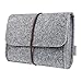 Inateck Felt Storage Pouch Bag Case for Accessory (Mouse, Cellphone, Cables, SSD, HDD Enclosure, Power Bank and More) - Light Gray