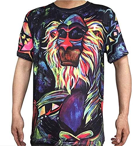 DGWEIZHI Mens Hipster Top Tees 3D Printed Monkey Short Sleeve Casual T-Shirt