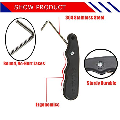 image for Adarowigen MEZUT Hockey Skate Laces Waxed and 1 Tightener,Heavy Duty f