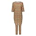 Doris Women's African Print 3/4 Sleeve Tops and Long Pants Set