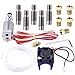 EAONE All-Metal V6 J-Head Hotend Full Kit with 5 Pcs Extruder Brass Print Head + 5 Pcs Stainless Steel Nozzle Throat for V6 Makerbot RepRap 3D Printers