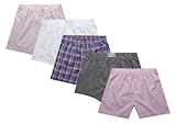 CYZ 5-Pack Men's 100% Cotton Woven Boxers Value Pack