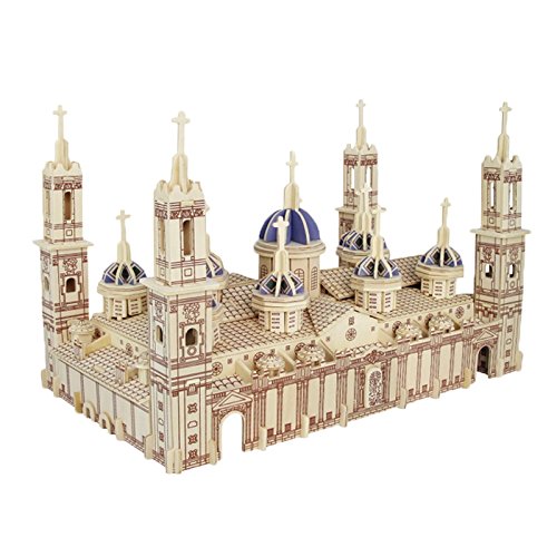NWFashion 17" Wooden Dream Dollhouse DIY Kits Miniature Doll House (Basilica del Pilar)