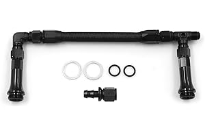 ZLSCTT AN6 Braided Dual Feed Carb Fuel Line Double Pump Compatible for 4150 Holley Carburetor