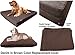 Dogbed4less 41X27X4 Inches Large Size Brown Color Denim Jean Dog Pet Bed External Zipper Cover - Replacement Cover only