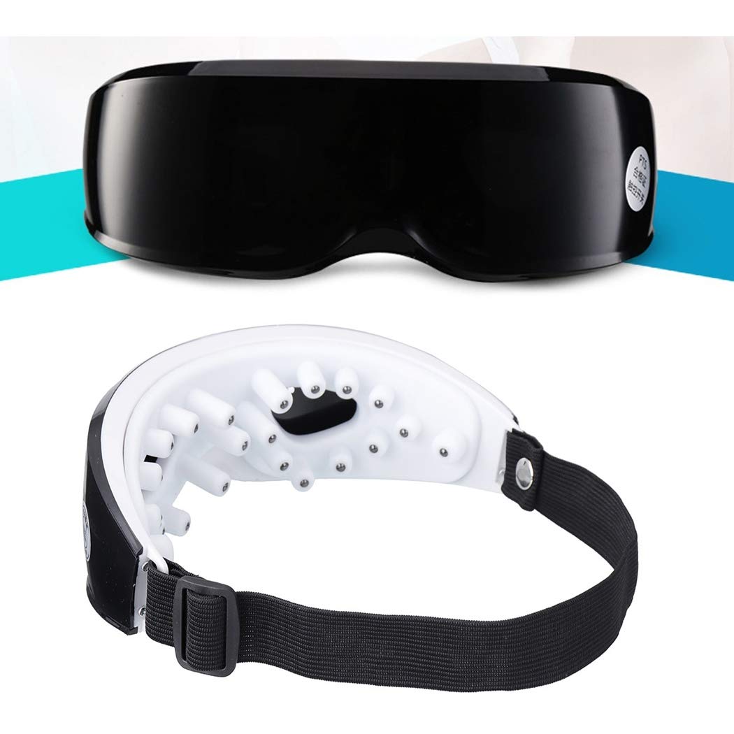 Yagot Masseur d\'yeux électrique, masseur rechargeable réglable d\'oeil de relaxation de double pression d\'oscillation multi de fréquence