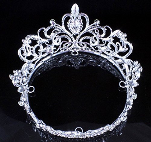 Janefashions 5.5cm High Crystal Rhinestone 4 Women Girl Hair Tiara Crown Party Silver T12108