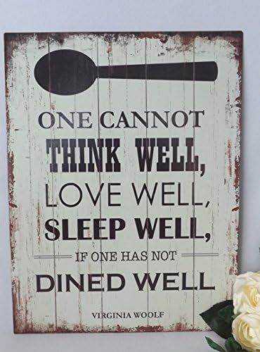 Virginia Woolf Quote Metal Plaque Dined Well by CB Imports