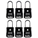 SimbaLux Combo Realtor Lockbox Quality 4 Digit Numeric Combination Real Estate Lock Box, 6-Pack