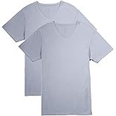 Fishers Finery Men's Classic V-Neck Comfort Soft Keep Tucked Undershirt - Breathable Cotton Modal Blend T-Shirt