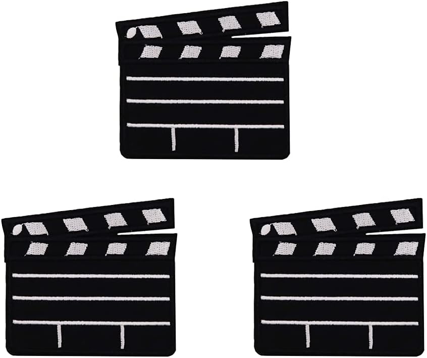 Mixed Media - Clapperboard Embroidered Iron On Patches