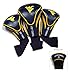 Team Golf NCAA West Virginia Mountaineers Contour Golf Club Headcovers (3 Count) Numbered 1, 3, & X, Fits Oversized Drivers, Utility, Rescue & Fairway Clubs, Velour lined for Extra Club Protection