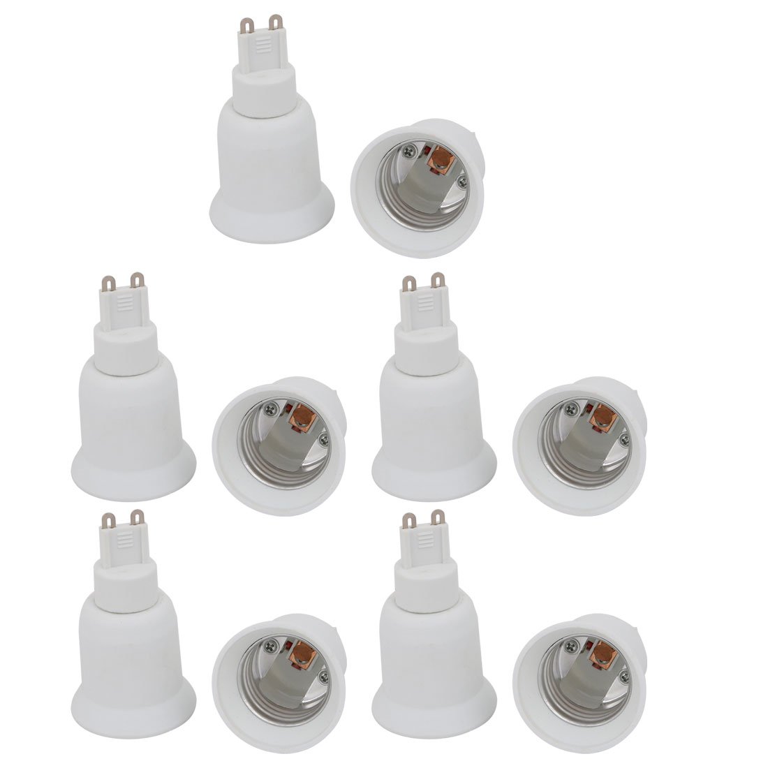 Sourcingmap 10pcs G9 to E27 Extender Adapter Converter Light Bulb Socket Holder White