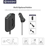 4 Port USB Car Charger - Front Back Car Charger, 48W 9.6A Passenger Car Charger Adapter Built-in Smart IC with 6 Feet Extension Cable + 3 Mount, Front and Backseat Charger for iPhone, iPad, Android