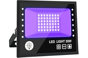 30W UV Led Black Light, Black Lights for Glow Party, Blacklight Flood Light with Plug and Switch, for Glow Party, Halloween, 