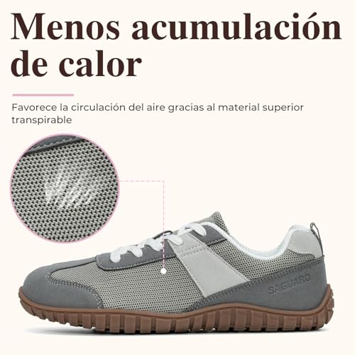 SAGUARO Mujer Zapatillas Barefoot Calzado Minimalista Barefoot Shoes con Puntera Ancha para Uso Diario, Talla 35-43