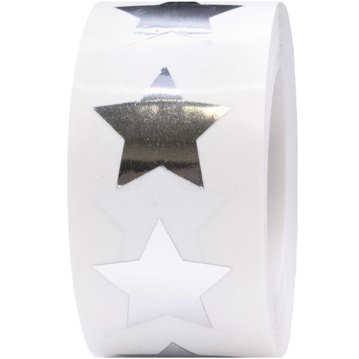 Metallic Silver Star Stickers 19.1 mm 0.75 Inch Wide 500 Count
