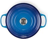 Le Creuset Signature Cast Iron Round Casserole 22 cm Azure with Lid view 4