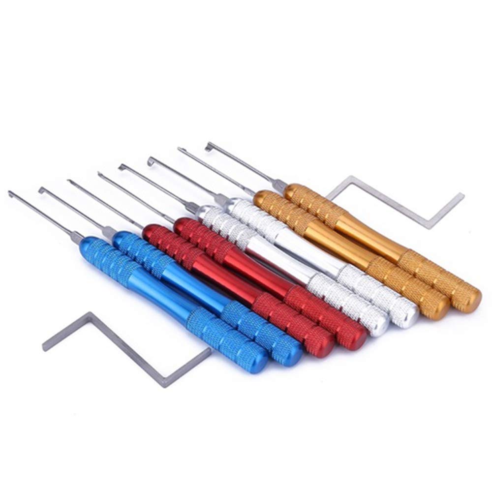 Loboo Idea10-Piece Multicolour Dimple Kaba Lock Pick Set Tools, Including 8-Piece Dimple Kaba Lock Pick Hook and 2-Tension Wrench for Beginner and Pro Locksmiths