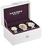 Akribos XXIV Women's AK738YG Analog Display Swiss Quartz Gold Watch Set