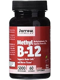 Jarrow Formulas Methylcobalamin (Methyl B12), Supports Brain Cells, 5000 mcg, 60 Lozenges