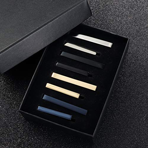 image for Yadoca 8 Pcs Tie Clips for Men Tie Bar Clip Set Wedding Business Regul