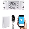 COLOROCK Smart WiFi Light Switch, RF Wireless Remote Control Switch Kit, APP and 433MHz, Compatible with Alexa, Google Home, Voice Control, Timer Function, No Hub Required, 1 Way, 10A