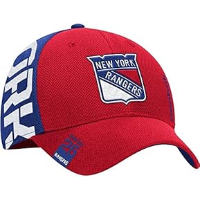 Reebok Men's 2016 NHL Draft Flex Fit Hat (S/M, M671 New York Rangers) Red Blue