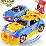 Liberty Imports World Racing Car Take-A-Part Toy for Kids with 30 Take Apart Pieces, Tool Drill, Lights and Sounds