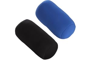 ASkinds 2 Pcs Cylindrical Pillow Comfortable Roll Pillow Microbead Jelly Bean Bed Pillow Tube Pillow Cushion for Head, Neck, Back Support(Black+Blue)