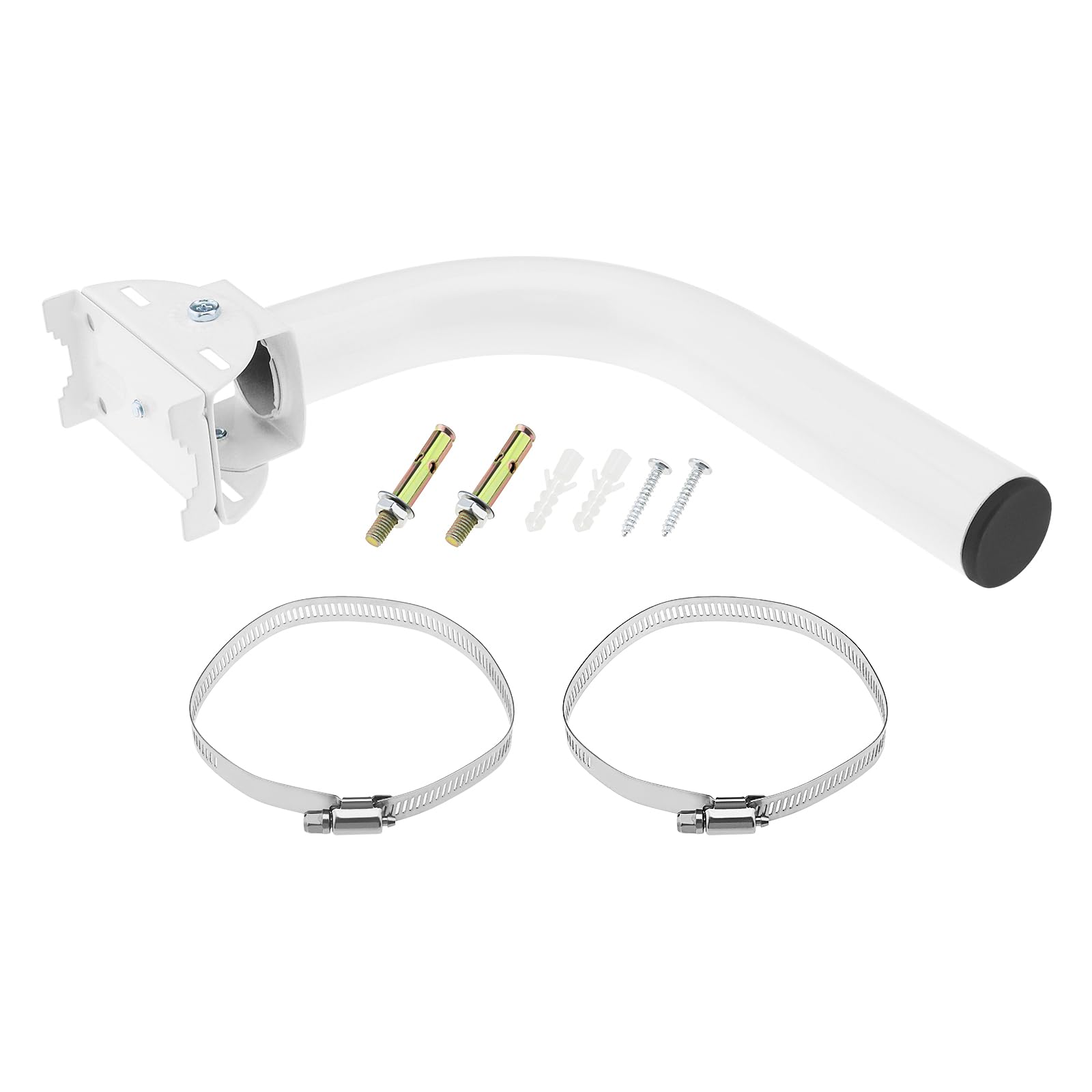 ECSiNG Outdoor WiFi Bracket 250mmx160mm Metal Bracket Outdoor Wireless Network Platform Weather Resistance Mount for Attic Pole Antenna White