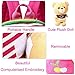 MATMO 3D Cute Cartoon Little Plush Baby Backpack Baby Toy Bag Rose Red Bear