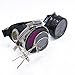 Steampunk Victorian Style Goggles with Gear Design and Purple Lenses Mad Scientist Costume Accessory