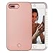 iPhone 7 Plus Case, iPhone 8 Plus Case, AUYOUWEI LED Illuminated Selfie Light Case Cover [Rechargeable] Light Up Luminous Selfie Flashlight Cell Phone Case for iPhone 7 / 8 Plus (Rose Gold)