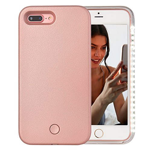 UPC 763383620868, iPhone 7 Plus Case, iPhone 8 Plus Case, AUYOUWEI LED Illuminated Selfie Light Case Cover [Rechargeable] Light Up Luminous Selfie Flashlight Cell Phone Case for iPhone 7 / 8 Plus (Rose Gold)