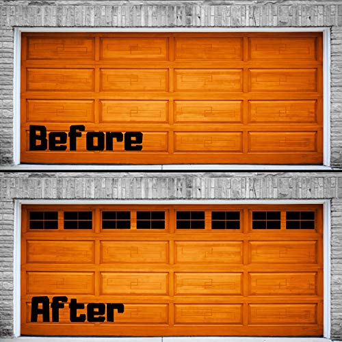 Sliver Woodworking Garage Door Windows Magnetic Panes (2 Car) Faux Garage Door Windows- Garage Door Window Insers
