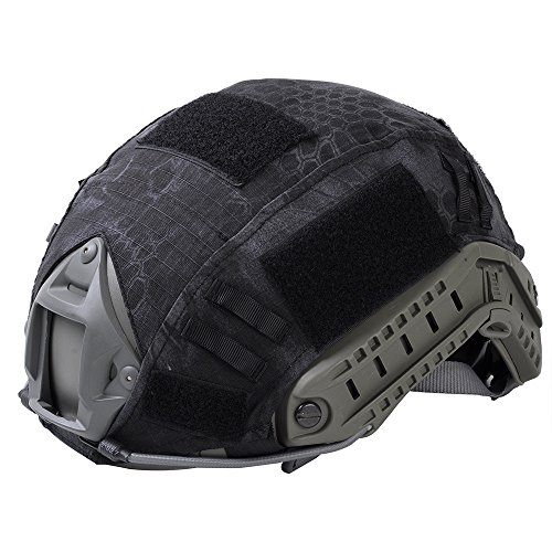 Rumfo Tactical Series Airsoft Paintball Hunting Shooting Gear Combat Fast MH/ PJ Helmet Cover (Black python pattern)