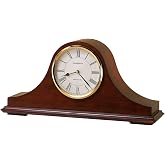 Howard Miller Christopher Mantel Clock &ndash; Hardwood Table Clock, Quartz Movement, Westminster Chime, Brass Bezel, Roman Numerals, Battery Powered