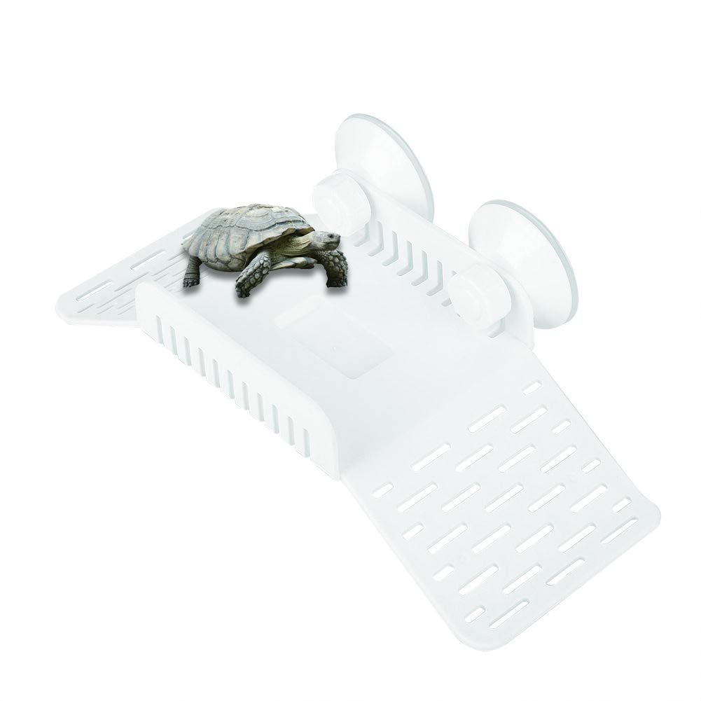 Turtle Basking Platform, Floating Reptile Resting and Feeding Station with Suction Cups for Small Aquatic Turtles, Frogs, Terrapins, Durable Amphibian Habitat Accessory