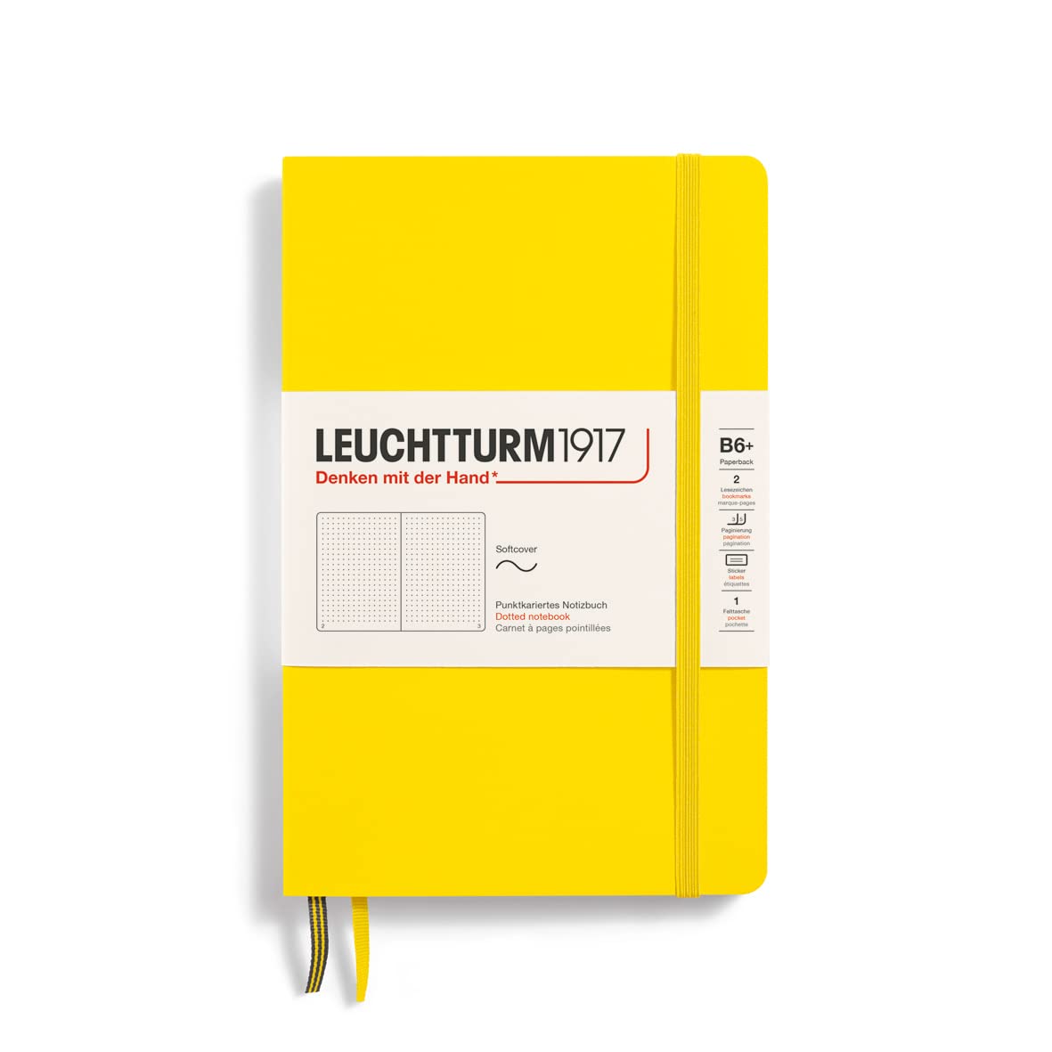 LEUCHTTURM1917 358303 Notebook Softcover Paperback (B6+), Dotted, Lemon