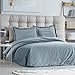 Bedsure Grayish Blue Duvet Cover Set Twin Size Soft Duvet Cover with Zipper Closure Microfiber Bedding Set