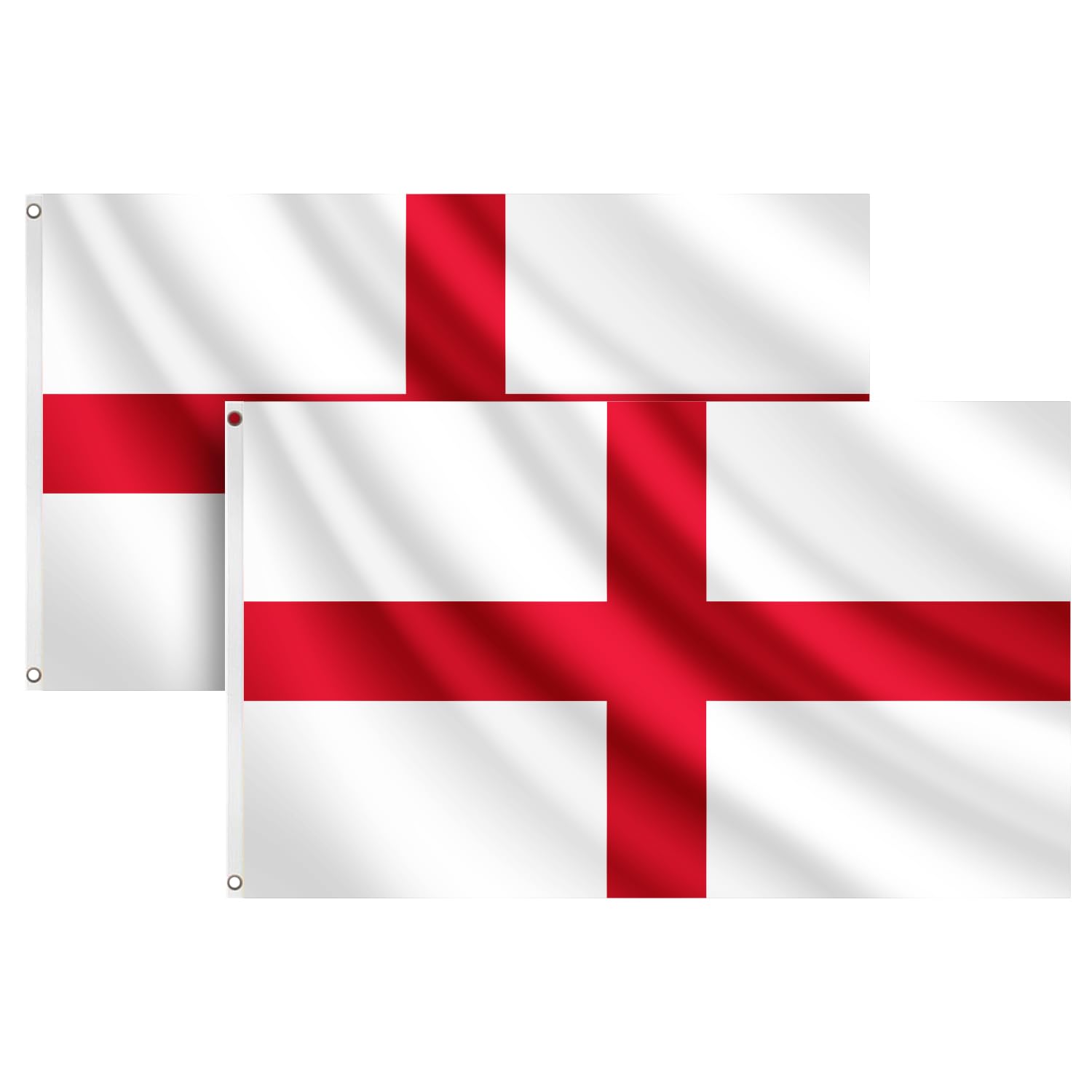 COCOSY 2 Pack Flags -3 x 5 Ft / 90 x 150 cm 100% Polyester Flag with Brass Eyelets - Weatherproof & Durable Flag for Sports & Celebrations (2 Pcs England)