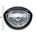 Krator Universal Motorcycle Headlight Lamp Light Black Custom Cruiser Touring Chopper Compatible with any Harley, Honda, Yamaha, Suzuki, Kawasaki, Custom Bike, Cruiser, Choppers