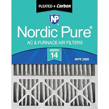 Nordic Pure 20x25x5 (4-3/8 Actual Depth) MERV 14 Plus Carbon Lennox X6675 Replacement AC Furnace Air Filter, 1 PACK